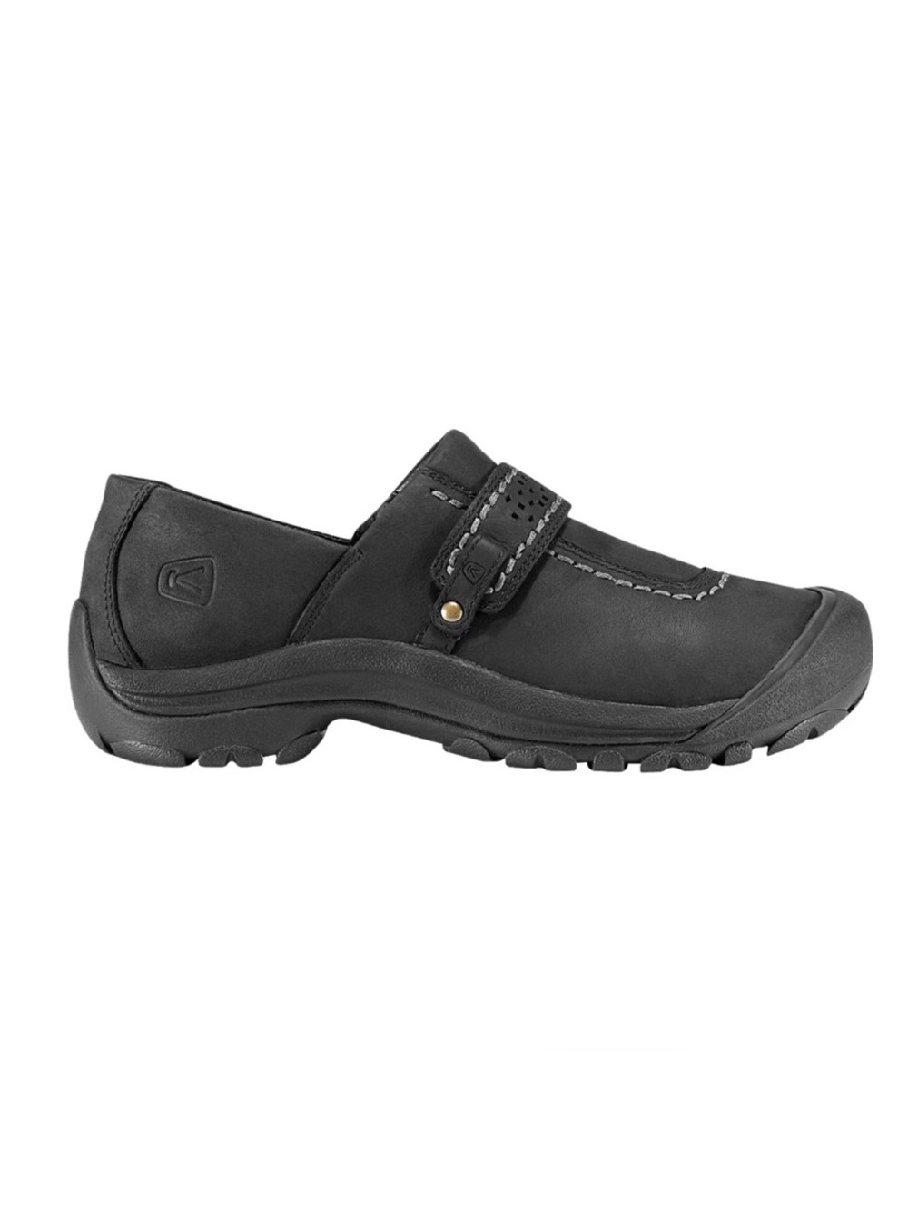 Keen KACI Black Full Grain Leather Slip On Clog Shoes - Picture 2 of 16